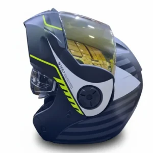 CASCO ABATIBLE ICH 3110 BUZZ NEGRO AMARILLO VISOR DORADO M