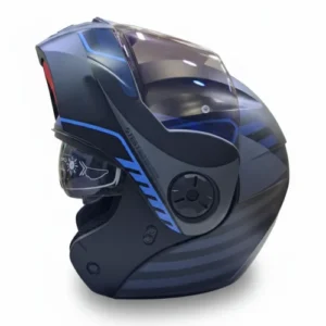CASCO ABATIBLE ICH 3110 BUZZ NEGRO AZUL VISOR AZUL M