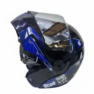 CASCO ABATIBLE ICH 3110 JDM NEGRO AZUL VISOR SILVER XL