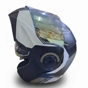 CASCO ABATIBLE ICH 3110 KHAM NEGRO GRIS CLARO MATE VISOR DORADO M