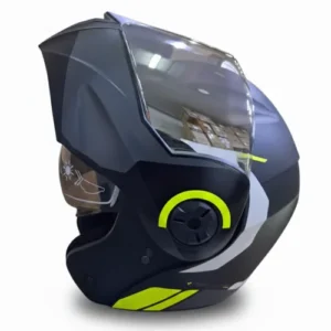 CASCO ABATIBLE ICH 3110 KHAM NEGRO GRIS OSCURO VISOR SILVER XL