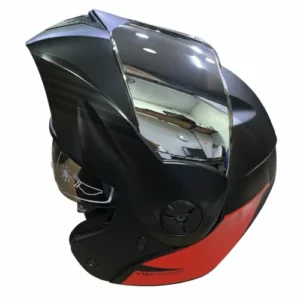 CASCO ABATIBLE ICH 3110 XMAL NEGRO ROJO VISOR SILVER M