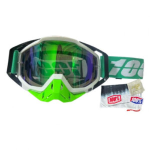 Gafas Motocross 100% The Racecraft Blanco Verde/Menta Visor Iridium