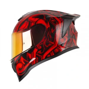 CASCO INTEGRAL HRO 506 SP TRIBAL NEGRO ROJO VISOR IRIDIUM L