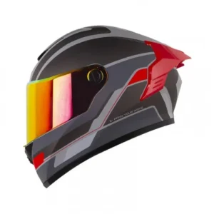 CASCO INTEGRAL X-ONE X-500 RS LEAP GRIS ROJO VISOR IRIDIUM L