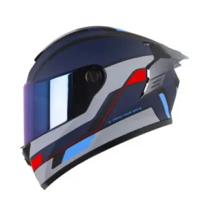 CASCO INTEGRAL X-ONE X-500 RS LEAP NEGRO AZUL VISOR IRIDIUM XL