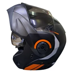 CASCO ABATIBLE ICH 3110 KHAM NEGRO GRIS NARANJA VISOR SMOKE XL