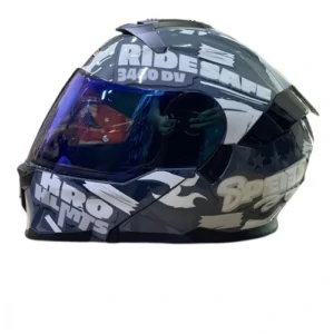 CASCO ABATIBLE HRO 3440DV REKORT GRIS BLANCO  VISOR IRIDIUM L