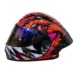 CASCO INTEGRAL SHAFT 526SP EVO ULTIMATE LI ROJO NARANJA VISOR IRIDIUM L