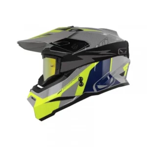 CASCO CROSS HRO MX03 OVERKILL GRIS AMARILLO GAFAS DORADAS L