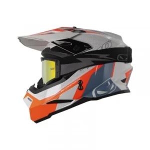 CASCO CROSS HRO MX03 OVERKILL GRIS NARANJA GAFAS DORADAS XL