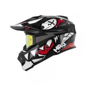 CASCO CROSS HRO MX03 RIOLU GRIS OSCURO GAFAS DORADAS L