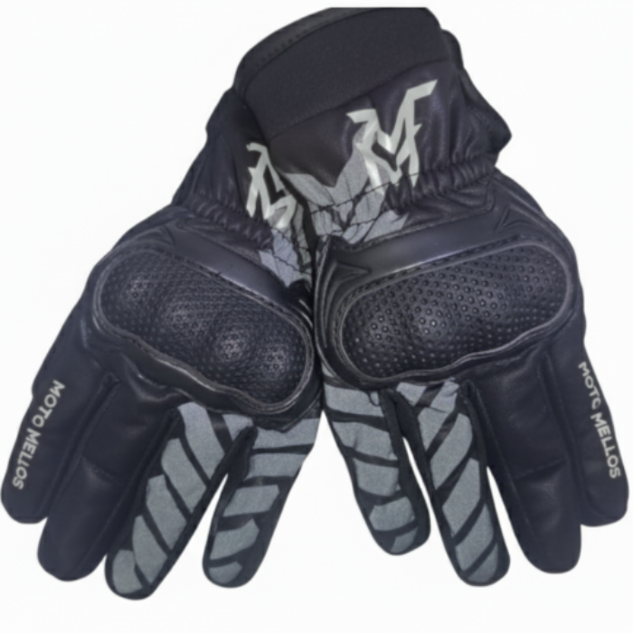 GUANTES DE PROTECCION MOTO MELLOS NEGRO GRIS L