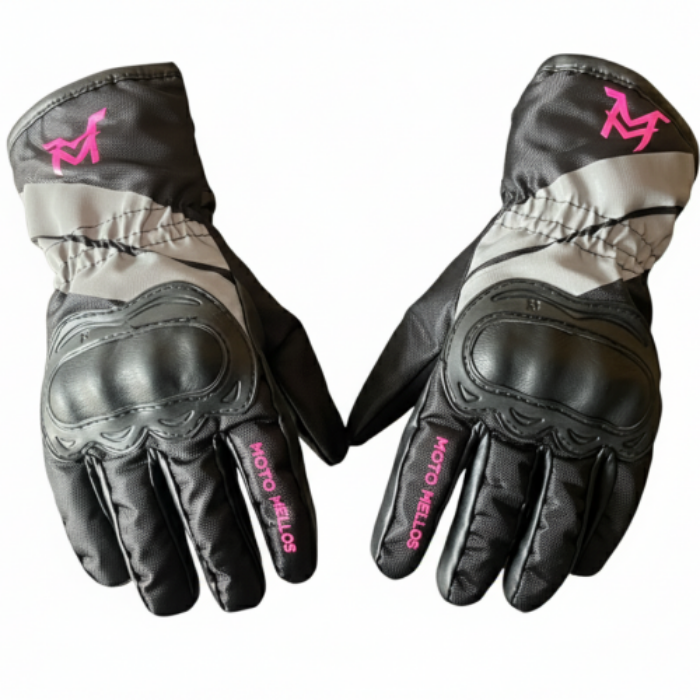 GUANTES MOTO MELLOS TERMICOS WP  NEGRO FUCSIA S