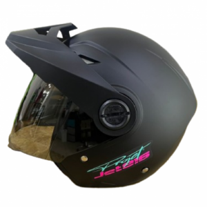 CASCO ABIERTO JET 916 NEGRO SOLID FUSCIA TURQUESA M