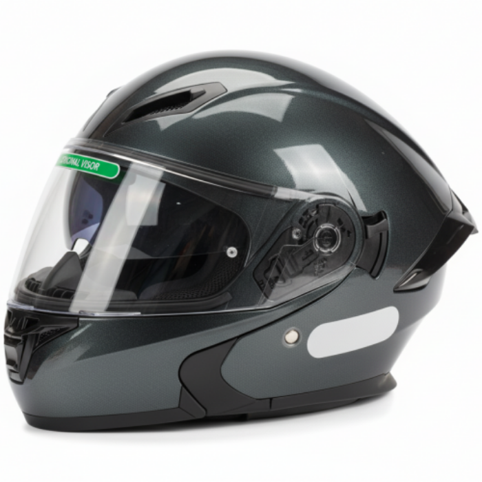 Casco Abatible MM 972 Gris Oscuro Solid Brillo Visor TR