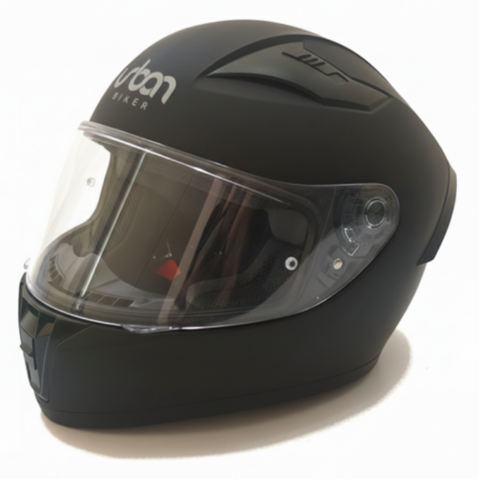 CASCO INTEGRAL CERTIFICADO URBAN 53 SOLID NEGRO MATE VISOR TRASPARENTE + VISOR COLOR  XL