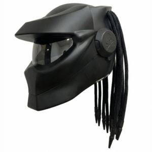 Importación - Casco Abatible Depredador Negro Mate Visor Plata L