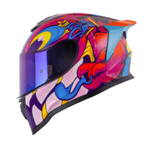 Casco Hro Hro-506 Sp Doguy Morado Oscuro Naranja Visor Iridium Xl (186584)