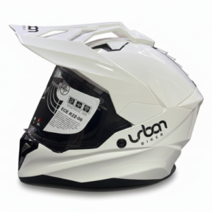 CASCO MULTIPROPOSITO URBAN 89 SOLID BLANCO PERLADO L + VISOR DE COLOR