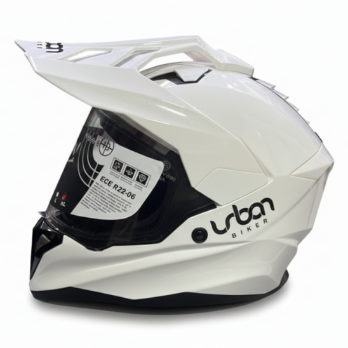 CASCO MULTIPROPOSITO URBAN 89 SOLID BLANCO PERLADO XL + VISOR DE COLOR