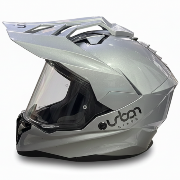 CASCO MULTIPROPOSITO URBAN 89 SOLID GRIS PERLADO M + VISOR DE COLOR