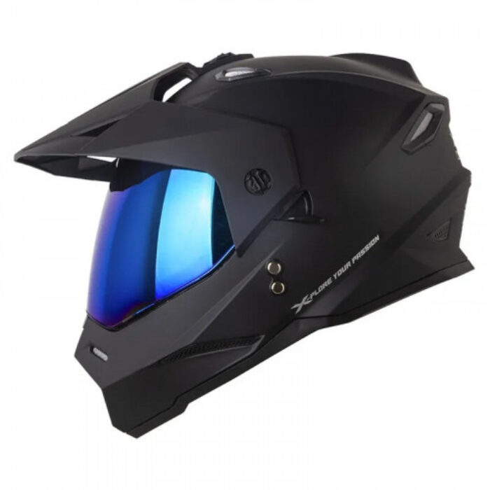 CASCO MULTIPROPOSITO X ONE MX328 DV SOLID NEGRO SILVER MATE VISOR IRIDIUM XL (197463)