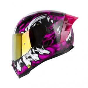 Casco Integral Shaft 562 R Toxic Negro Fucsia Visor Iridium S (192149)