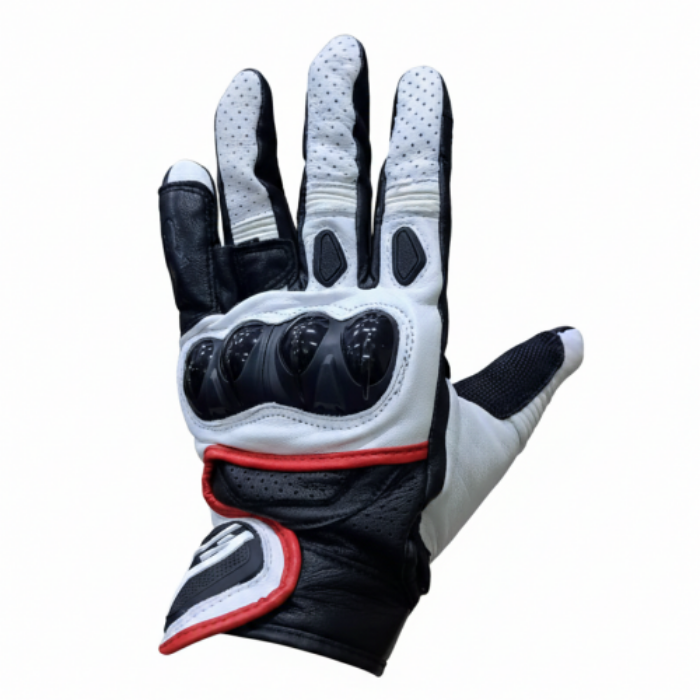 GUANTES ALPINESTAR LOGO BLANCO CAÑA MEDIA NEGRO BLANCO S