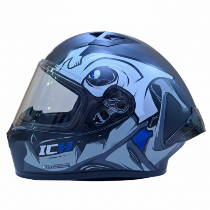 CASCO INTEGRAL ICH 503 FOSSEVIL NEGRO AZUL VISOR TR XL -200833
