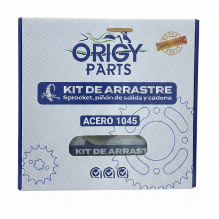 KIT ARRASTRE RTR 180 (14-46T)(428H-130L)(TIPO SCORPION/ACERO 1045)