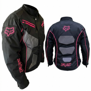CHAQUETA DE PROTECCION FOX DAMA NEGRO LINEA FUCSIA M