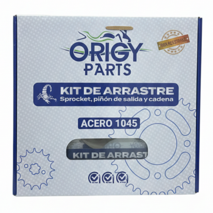 KIT ARRASTRE BOXER CT 102 KS (14-43T)(428HX120L)(T. SCORTION/ACERO 1045)
