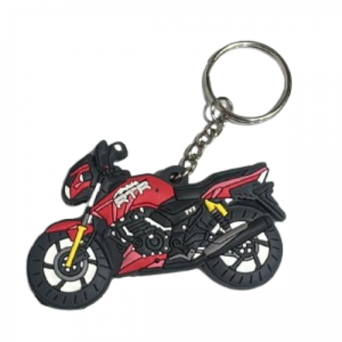 LLAVERO DE MOTO EN GOMA RTR ROJO NEGRO