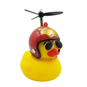 ACOMPAÑANTE VIAJERO PATO AMARILLO (CASCO IRON MAN ROJO)