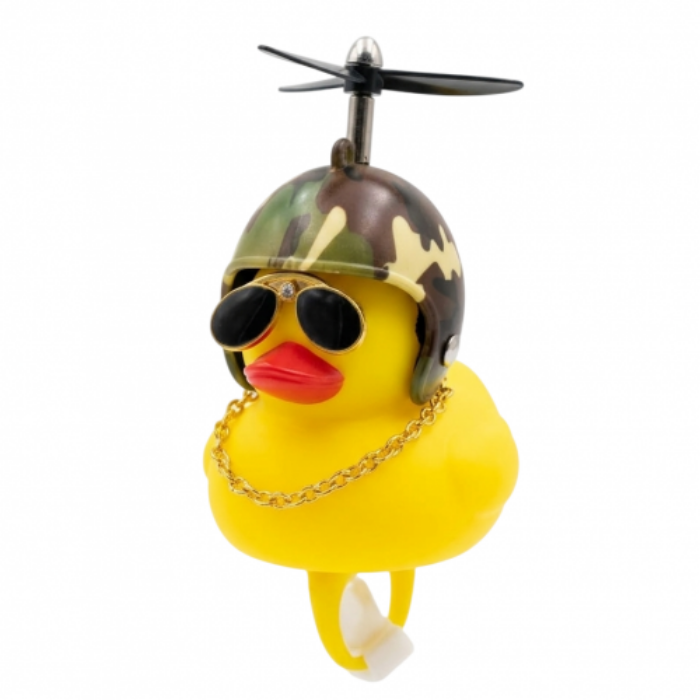 ACOMPAÑANTE VIAJERO PATO AMARILLO (CASCO CAMUFLADO)