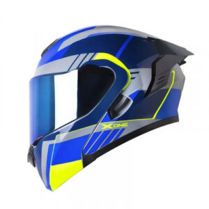 CASCO ABATIBLE X-ONE X-3000RS MOMBAK GRIS AMARILLO VISOR IRIDIUM S (194212)