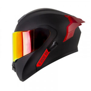 CASCO ABATIBLE X-ONE X-3000RS SOLID NEGRO ROJO VISOR DORADO ROJO S (194237)