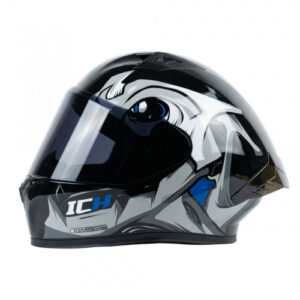 Casco Integral Ich 503 Fossevil Negro Blanco Azul Visor Smoke Xl (200825)