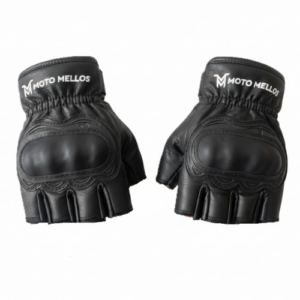 Guantes Moto Mellos Medio Dedo Negro Blanco  Xxl