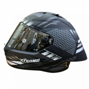 Casco Integral Xtrong 352R1 Racer   Gris  Brillo Visor  Plateado  Xl  -16358