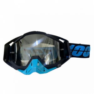 Gafas Motocross 100% P300 The Racecraft Negra Celeste Visor Silver