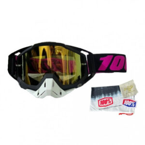 Gafas Motocross 100% The Racecraft Negra Naruguera Blanca/Fucsia