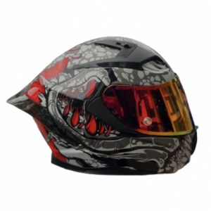 Casco Integral Dv Mm 937 Dragon Negro Rojo Visor Y Spoiler Smoke S