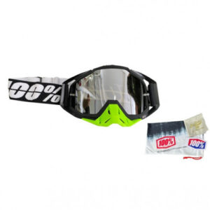 Gafas Motocross 100% The Racecraft Negro Verde Neón Lente Transparente