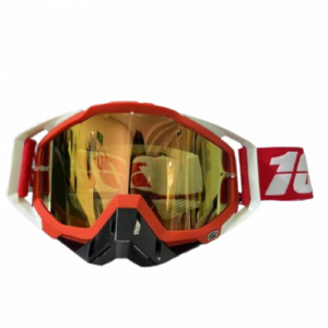 Gafas Motocross 100% P300The Racecraft Rojo Negro Blanco Lente Dorado