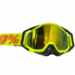 Gafas Motocross P300 100% Amarillo Neon Negro Visor Dorado