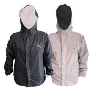 CHAQUETA FOX DOBLE FAZ NEGRA GRIS CON REFLECTIVO XL
