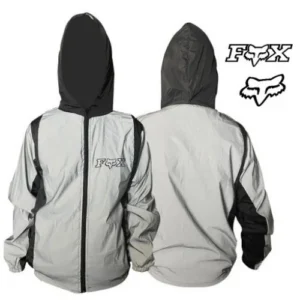 CHAQUETA FOX CORTAVIENTOS REFLECTIVA LÍNEA NEGRA LOGO M