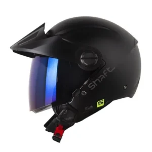 CASCO ABIERTO SHAFT 212 SOLID NEGRO SILVER VISOR IRIDIUM AZUL L